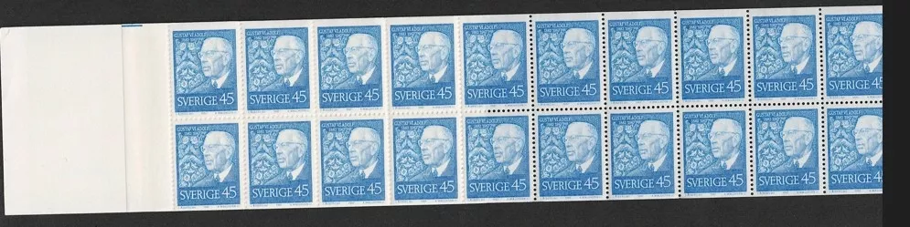 İsveç 1967 Kral VI. Gustaf Adolf 80. Yaş 45 -Damgasız Mnh Pul Karnesi, Booklet