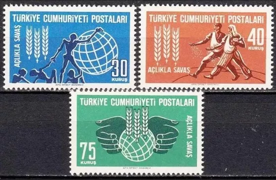 Türkiye 1963 Açlıkla Savaş Mnh Seri