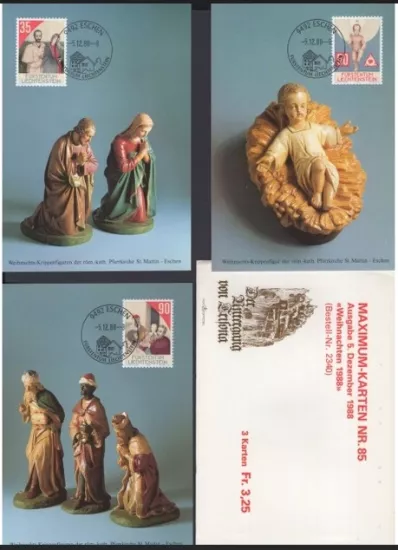 1988 LIECHTENSTEIN MAXIMUM CARD TAM SET, MAXİ KART