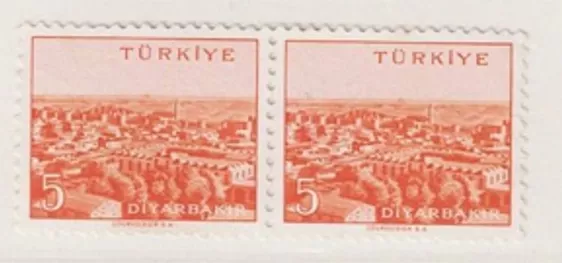 Memleket Serisi Pullarından Diyarbakır Şehir Pulu - 5 krş, 2 ’li MNH 