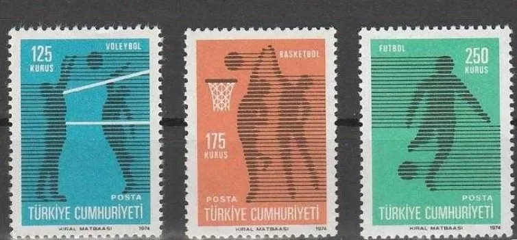 TÜRKİYE 1974 SPOR KONULU SÜREKLİ SERİ MNH