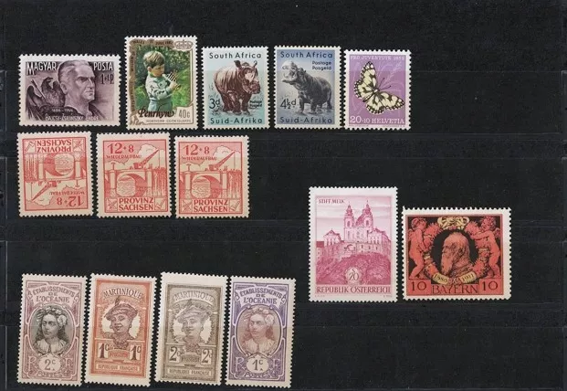 Kartela’da Pul Lotu Mnh, Mh- Fransa 1908, 1913 koloni pulları, Güney afrika.,macar ve avusturya