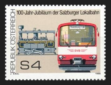 AVUSTURYA 1986 Salzburg Bölgesel Trenlerinin 100. Yıldönümü