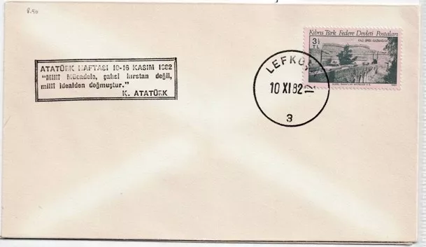 KKTC 1982 Lefkoşa – Atatürk Haftası Anma Zarfı