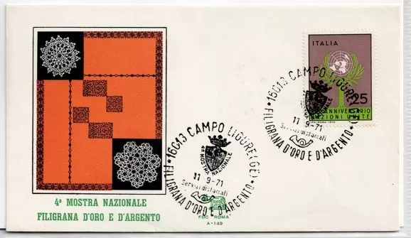İtalya 1971 – Campo Ligure Filigran Sergisi FDC