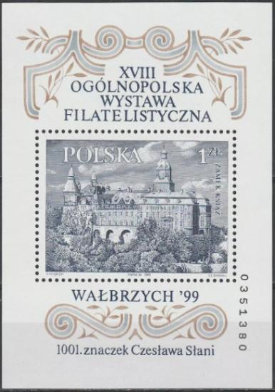 POLONYA 1999 18. Ulusal Filateli Sergisi Walbrzych ’99. Czeslaw Slania’nın 1001 Pulu Blok