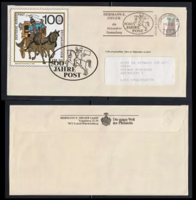 1990 Almanya 500 Jahre Post – Hermann E. Sieger Anma Zarfı, Broşür 