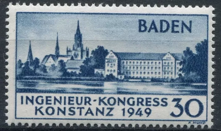Almanya 1949 Fransa İşgal Bölgesi Fransız Baden Konstanz MNH