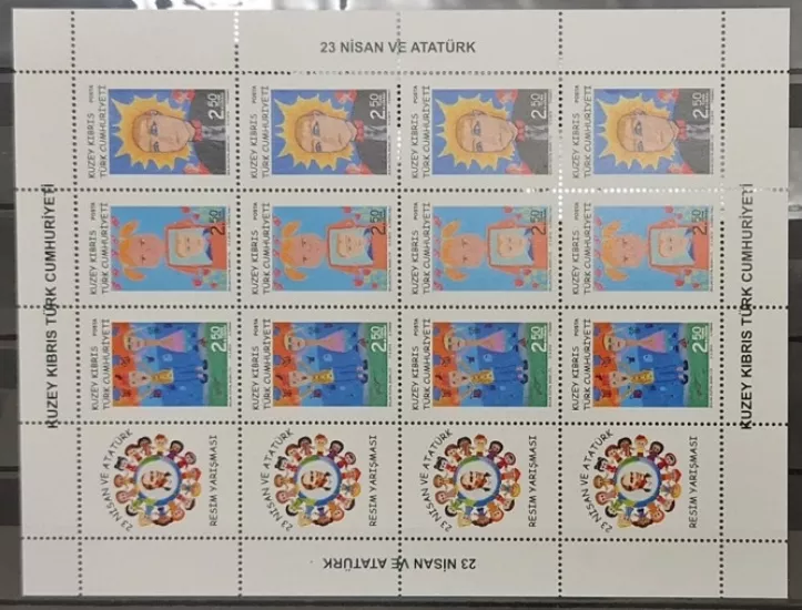 2019 KKTC 23 NİSAN VE ATATÜRK MNH KLEINBOGEN TABAKA