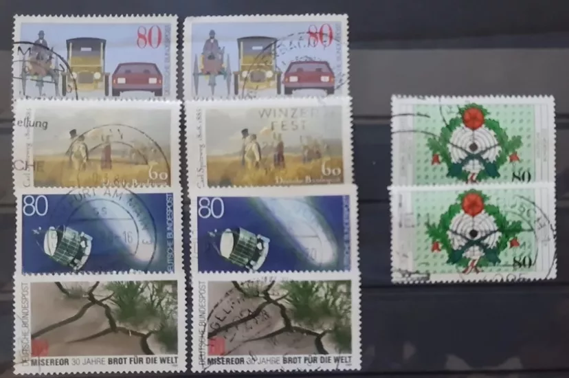 ALMANYA 1985-86-87-89 DAMGALI 5 FARKLI 2’ŞER ADET TAM SERİ PUL KOLEKSİYONU