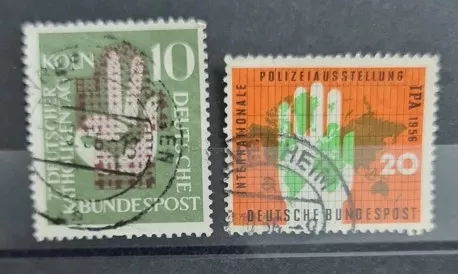 1956 Katolik Kongresi ve 1956 Uluslararası Polis Fuarı tam set damgalı