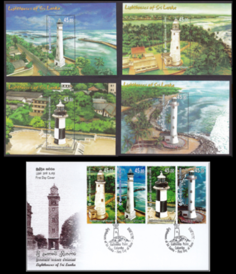 SRİ LANKA 2018 Deniz Fenerleri Blok, Fdc Set