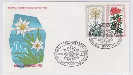Almanya 1975 Çiçekler, Flora Bonn Damgalı FDC