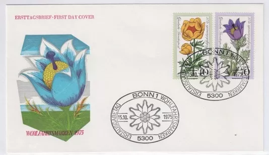 Almany 1974 Çiçekler, Flora FDC,  Bonn Damgalı