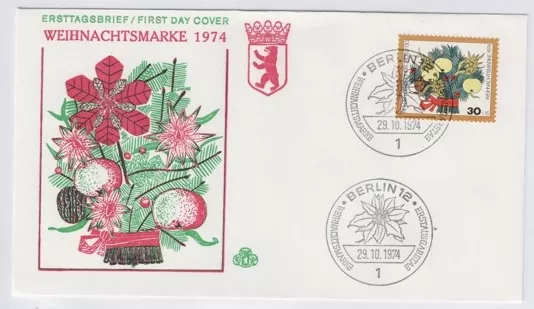 Almanya 1974 Çiçekler FDC, Bonn Damgalı