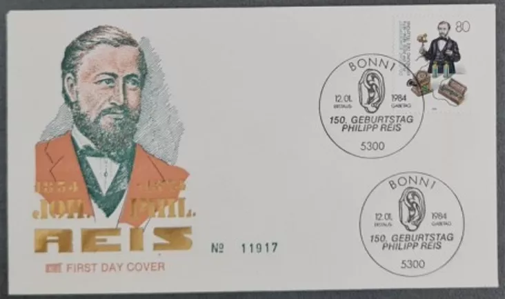 Almanya 1985 Philipp Reis’in 150. doğum günü FDC, Bonn