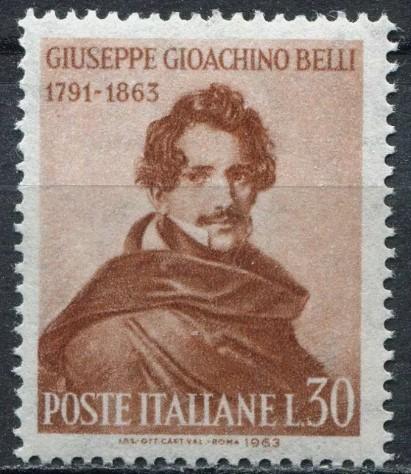 İTALYA 1963 Giuseppe Gioachino Belli’nin Ölümünün 100. Yılı