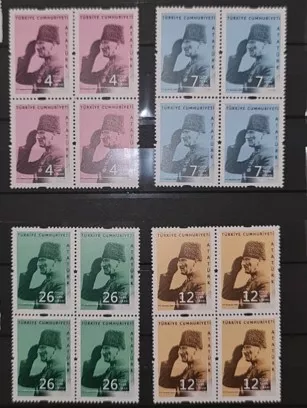 2021 ATATÜRK KONULU SÜREKLİ POSTA PULLARI 4’LÜ BLOK MNH