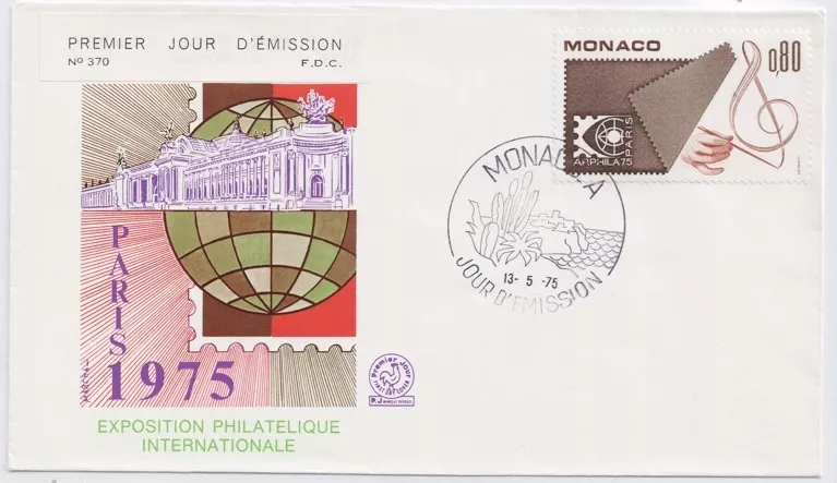 Monako 1975 Expo Filateli Sergisi, Paris FDC