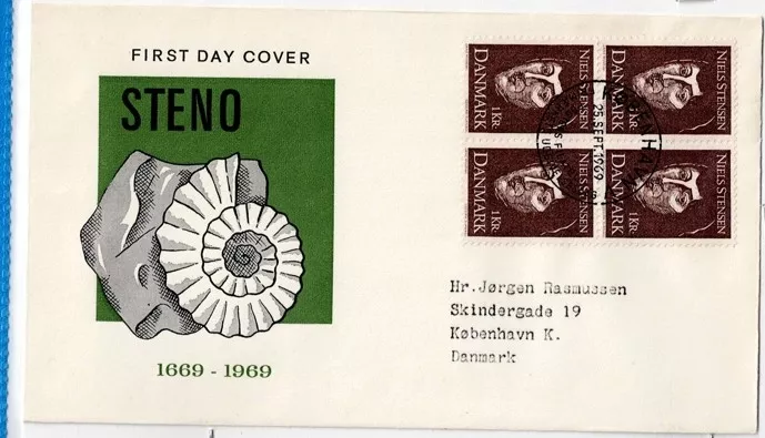 1969 Steno 300. Yıl Anma İlk Gün Zarfı – Danimarka