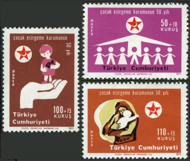 1971 ÇOCUK ESİRGEME KURUMUNUN 50.YILI MNH Türkçe