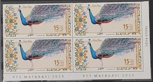 2023 TAVUS KUŞU MNH BLOK 4’LÜ KÖŞE