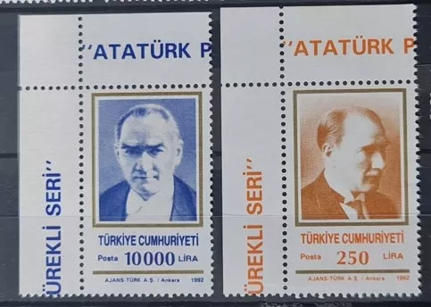 1992 ATATÜRK PORTRELİ SÜREKLİ SERİ MNH