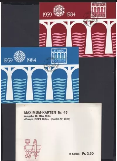 1984 LIECHTENSTEIN MAXIMUM CARD TAM SET, MAXİ KART