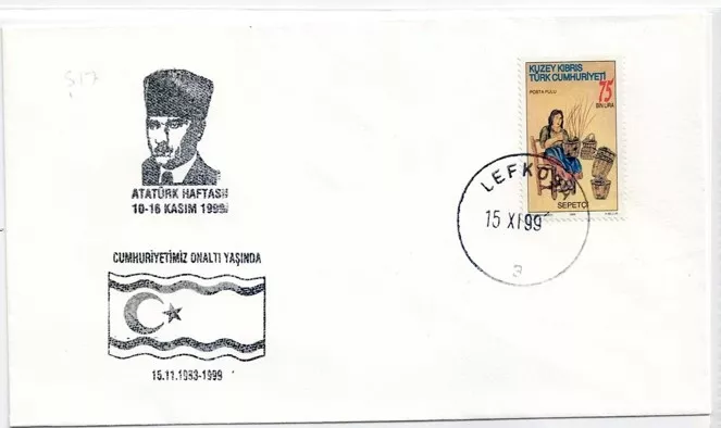 KKTC 1999 Lefkoşa – Atatürk Haftası & KKTC 16. Yıl Anma Zarfı
