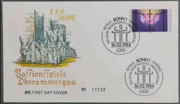 Almanya 1984 Oberammergau Tutku Oyununun 350 Yılı FDC, Bonn
