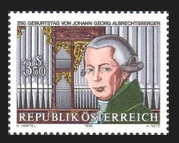AVUSTURYA 1986 Johann Georg Albrechtsberger’in Doğumunun 250. Yıldönümü
