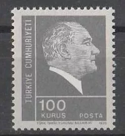 TÜRKİYE 1975 ATATÜRK SÜREKLİ SERİ 100 KURUŞ, MNH