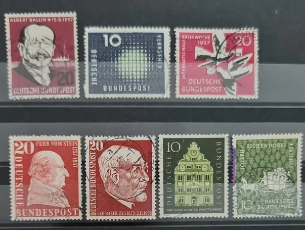 Almanya 1957 yılı Damgalı Tam Seriler, 7 seri