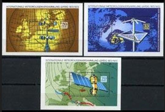 ALMANYA DDR 1972 Uluslararası Meteoroloji Kongresi 3 Lü Blok