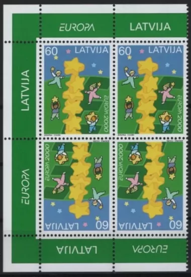 2000 EUROPA CEPT LETONYA 4 LÜ BLOK