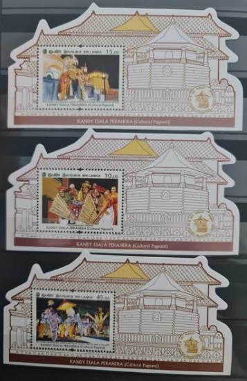 SRİ LANKA 2020 Kültür Pulları, Kandy Esala Perahera Festivalleri 3’lü Blok
