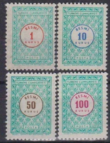 TÜRKİYE 1969 RESMİ PULLAR MNH