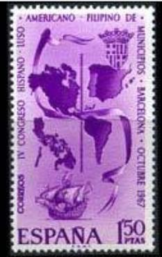 İSPANYA 1967 4. İspanyol, Portekiz, Amerika ve Filipin Belediyeleri Kongresi - Barselona