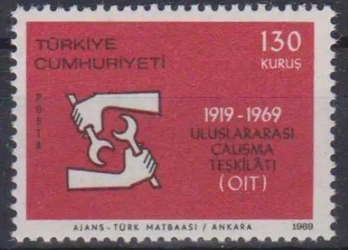 TÜRKİYE 1969 ULUSLARARASI ÇALIŞMA TEŞKİLATININ 50.YILI MNH