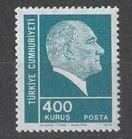 TÜRKİYE 1976 ATATÜRK SÜREKLİ SERİ 400 KRŞ MNH