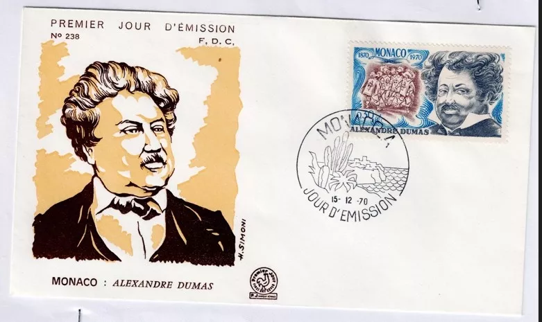 Monako 1970 Yazar Alexander Dumas FDC