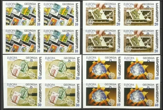 2005 CEPT HATIRASI GÜRCİSTAN, DAMGASIZ MNH 4’LÜ BLOK TAM SET DANTELSİZ
