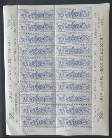 1984 Los Angeles Yaz Olimpiyat Oyunları ve Uluslararası Olimpiyat Komitesi’nin (IOC) 90. kuruluş yıldönümü Fransa Baskısı Tam Tabaka