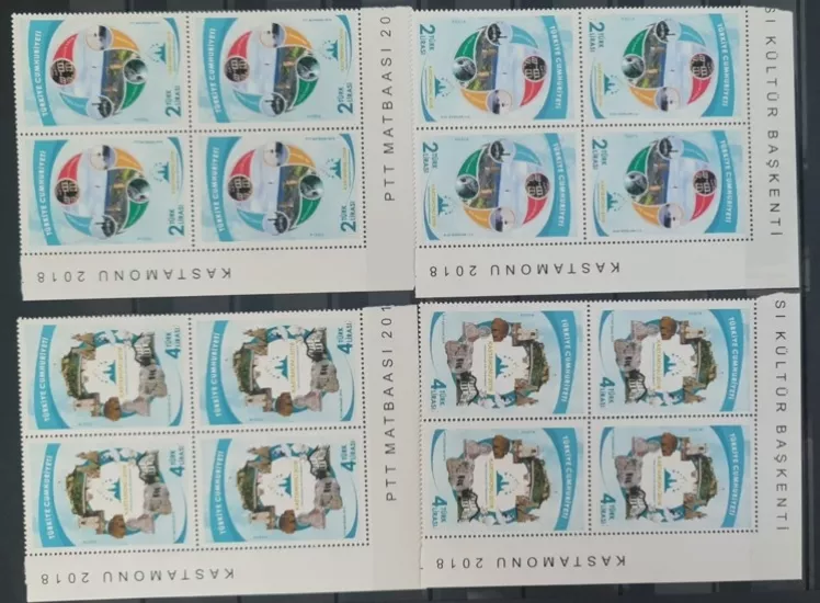 2018 KASTAMONU TÜRK DÜNYASI KÜLTÜR BAŞKENTİ 4’LÜ KÖŞE BLOK MNH