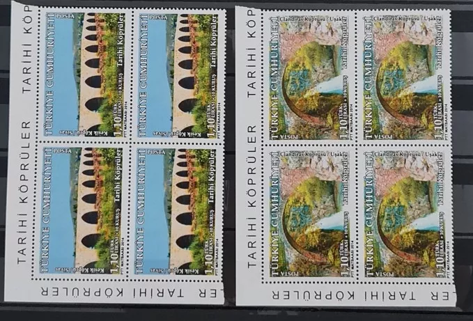 2014 TARİHİ KÖPRÜLER 4’LÜ KÖŞE BLOK MNH 