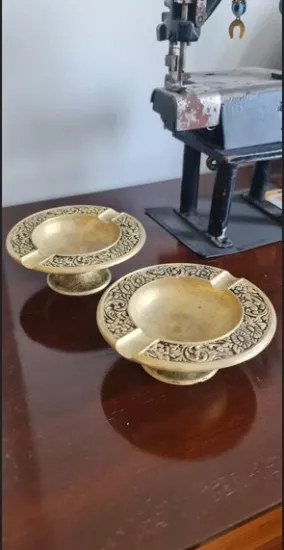 Vintage Pirinç Küllük Çift – Antika Koleksiyonluk