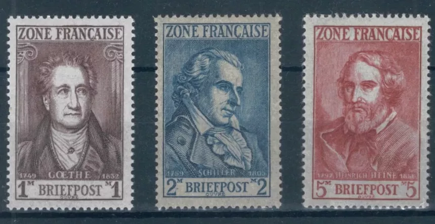 Almanya 1946 Goethe, Schiller ve Heine MNH