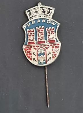 Vintage Krakow Kalesi Kuleleri Kale Şehri Tacı Arma Turist Rozeti