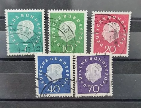 Almanya 1959 Profesör Dr. Th. Heuss Tam Seri Damgalı