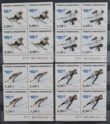 2014 SOCHİ KIŞ OLİMPİYAT OYUNLARI 4’LÜ BLOK MNH 